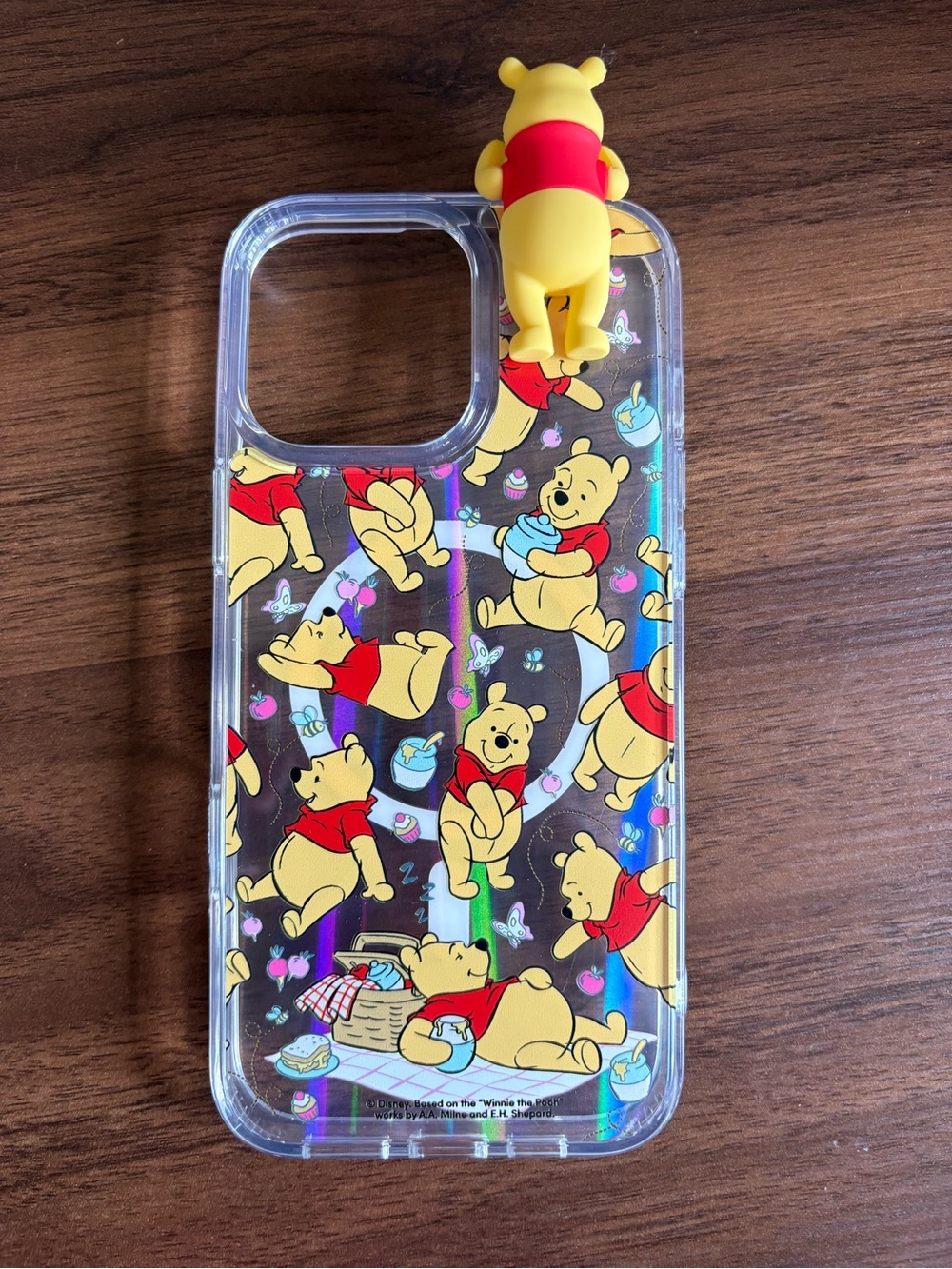 Disney Winnie the Pooh Clear Phone Case with Yellow 3D Character